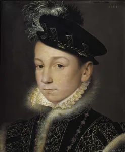 1540s Prints: CLOUET, Franois, pupil of (16th century). Portrait of King Charles IX of France. 1540s