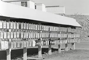 Lcgr1409 Prints: Cluster of mail boxes at a mobile home park in Rock Springs