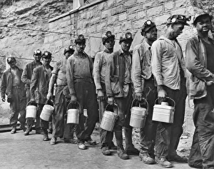 West Virginia Prints: Coal miners checking in at completion of morning shift