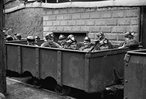West Virginia Prints: Coal miners ready to descend into the mine in Maidsville