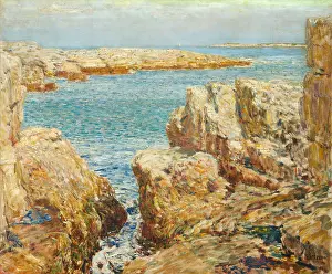 Coast Prints: COAST SCENE, ISLES OF SHOALS, by Childe Hassam, 1901, American painting, oil on canvas
