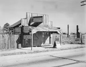 Coca Cola Prints: Coca-Cola shack in Alabama, photograph by Walker Evans, December, 1935