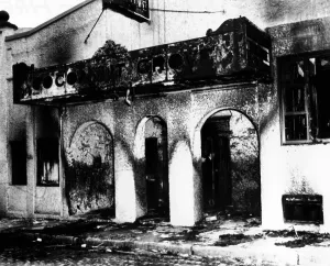 Burned Prints: Coconut Grove Nightclub Fire. The charred exterior of club morning after the fire that killed 492 on Nov