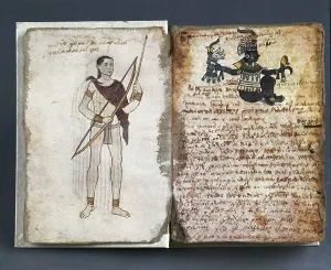 Aztecs Prints: Codex Tudela. 1553-. Codex with pictures drawn by a Tlacuilo Indian and writen by a Christian missionar