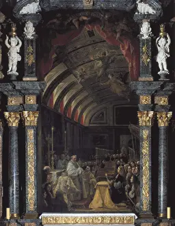 Madrid Prints: COELLO, Claudio (1642-1693). The Adoration of the Sacred Form