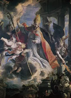 Augustine Prints: COELLO, Claudio (1642-1693). The Triumph of Saint Augistine