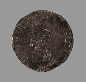 Philip Ii Of Spain 1527 1598 Prints: Coin with portrait of Philip II of Spain (1592)