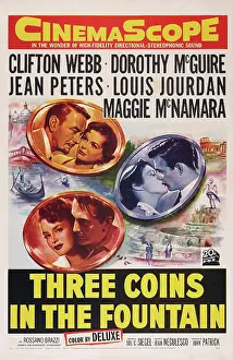 Louis Prints: THREE COINS IN THE FOUNTAIN, top left: Clifton Webb