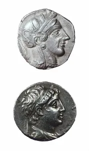 Coin Prints: Coins from Palestine: representation of Athena (5th c BC)