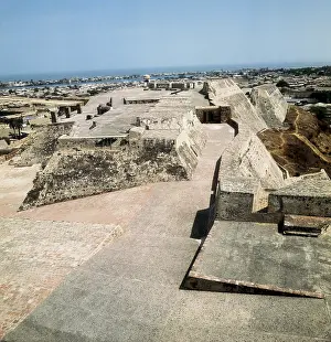 Bolivar Prints: COLOMBIA. BOLiVAR. Cartagena. View of San Felipe fortress walls