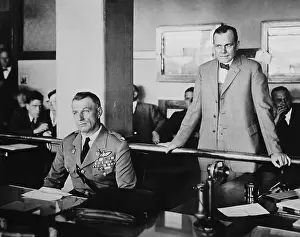 Flyers Prints: Colonel Billy Mitchell at his 1925 court-marshal with his attorney