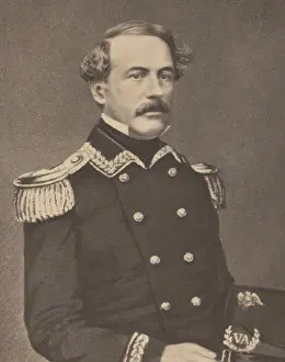 Robert E Prints: Colonel Robert E. Lee in pre-Civil War photographic portrait of around 1850