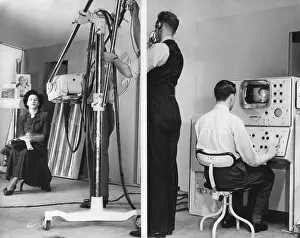 Electronics Prints: Color television is demonstrated at Radiolympia Exhibition in London. Sept 1949