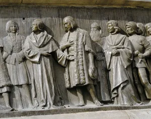 Columbus Prints: Columbus received at Alacal de Henares by the Catholic Monarchs (January 20)