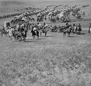 1870s Prints: A column of cavalry, artillery