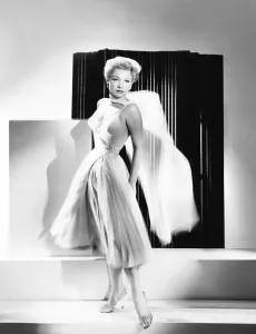 Edith Head Prints: THE COME ON, Anne Baxter, in a silk-chiffon gown by Edith Head, 1956