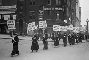 Banner Prints: COME TO THE WHITE HOUSE SUNDAY AT 3 read the signs of American suffragettes in 1917