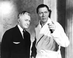 Bathrobe Prints: HERE COMES MR. JORDAN, from left: Claude Rains, Robert Montgomery, 1941