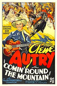 Burnette Prints: COMIN ROUND THE MOUNTAIN, from left: Gene Autry, Smiley Burnette, 1936