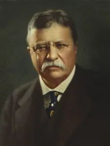 Ex Presidents Prints: Commemorative portrait of President Theodore Roosevelt, published after his death in 1919