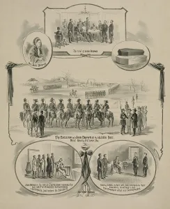 Militants Prints: Commemorative print depicting the trial and execution of militant abolitionist