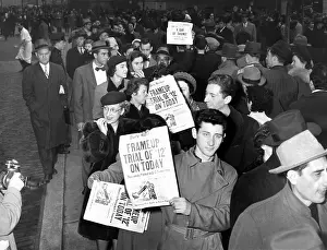 Huac Prints: Communist Party members display the headlines of the Daily Worker