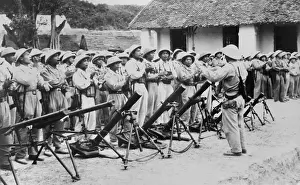 Lcgr1411 Prints: Communist troops in military exercise in Laos