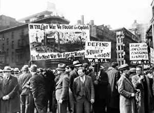 Marchers Prints: Communists with signs in Union Square on May Day
