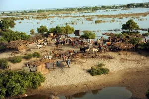 Pakistan Prints: Communities in flood ravaged areas of the Sindh province Pakistan Sept 5 2010