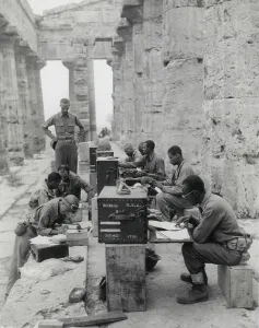 Non Combat Prints: A company of mostly African American soldiers clerical workers in Paestum, Italy in 1943
