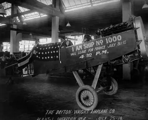 Patriotism Prints: Completed plane at the Dayton-Wright Airplane Company