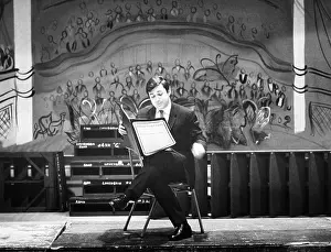 Metropolitan Opera Prints: Composer Marvin David Levy making subtle changes of his score for MOURNING BECOMES ELECTRA