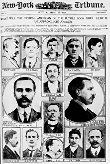 Emigration Prints: Composite pictures in the middle of this page portray the future typical American