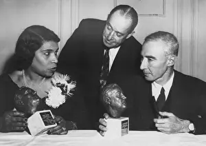 Awards Prints: Concert singer Marian Anderson and physicist Dr. J. Robert Oppenheimer honored