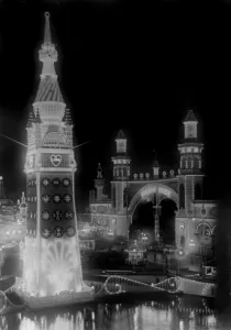 Amusement Park Prints: Coney Island, Luna Park at night