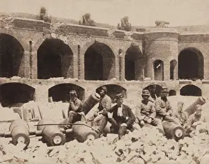 Siege Prints: Confederate officials and soldiers in Fort Sumter after its surrender by the Union garrison on April 14