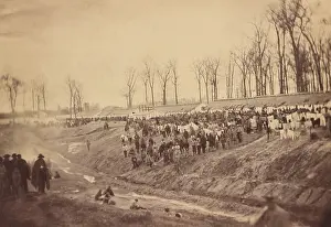 Troops Prints: Confederate prisoners were interned at Camp Morton