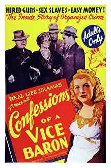 Andre Prints: CONFESSIONS OF A VICE BARON, US poster art, Lona Andre, 1943