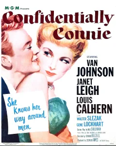 Looking Over Shoulder Prints: CONFIDENTIALLY CONNIE, US poster, Van Johnson, Janet Leigh, 1953