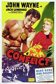 Images Dated 30th September 2014: CONFLICT, from left: John Wayne, Jean Rogers on 1949 reissue poster, 1936