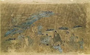 Philosophy Prints: CONFUCIUS (551-479 BC). Scene from Confucius life surrounded by his disciples