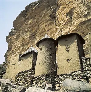 Sunlightafrica Prints: CONGO, Republic of the. SANGHA. Dogon granaries. AISA/Everett Collection**US SALES ONLY**