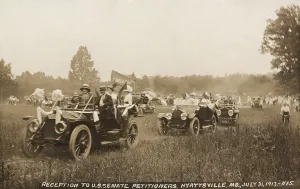 Social Movements Prints: Congressional Union for Woman Suffrage driving through fields