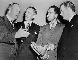 Anti Communists Prints: Congressmen after the House passage of the Mundt-Nixon communist control bill