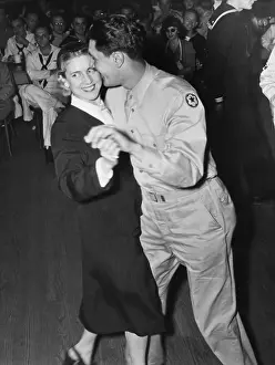 Luce Prints: Congresswoman Clare Booth Luce dances with a G.I. at the Washington, D.C. Canteen