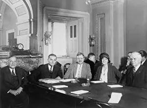 Mccormick Prints: Congresswomen Ruth Hanna McCormick in a meeting of the Nye Committee