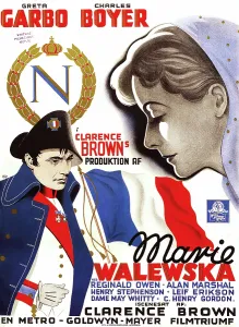 Danish Poster Prints: CONQUEST, (aka MAVIE WALEWSKA), l-r: Charles Boyer, Greta Garbo on Danish poster art, 1937