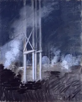 Giuseppe De Nittis Prints: Construction Place (Cantiere), by Giuseppe De Nittis