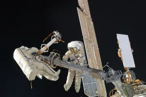Spacesuits Prints: Construction work on International Space Station