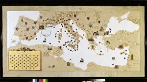 Cartographies Prints: Consular map of the city of Barcelona in the Mediterranean sea